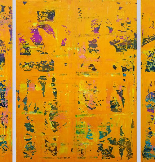 Crazy April No.8 - XXL triptych colorful abstract painting by Ivana Olbricht