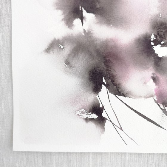 Gray abstract flowers