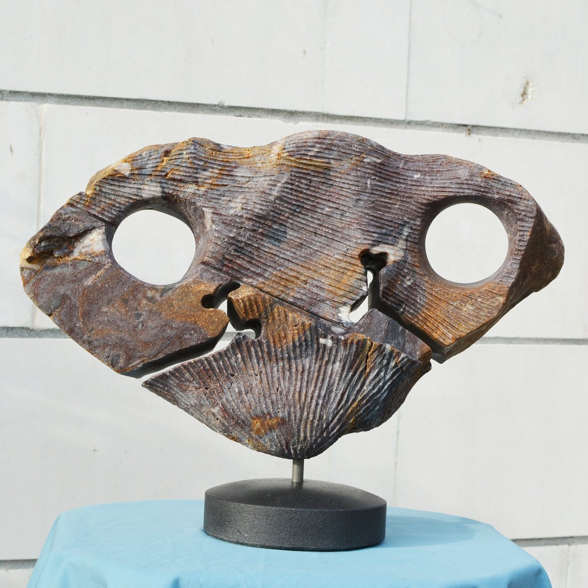 Expressive Landscape Stone Sculpture By Ognyan Chitakov, 20 X 14", "The Highlands", Original Artwork