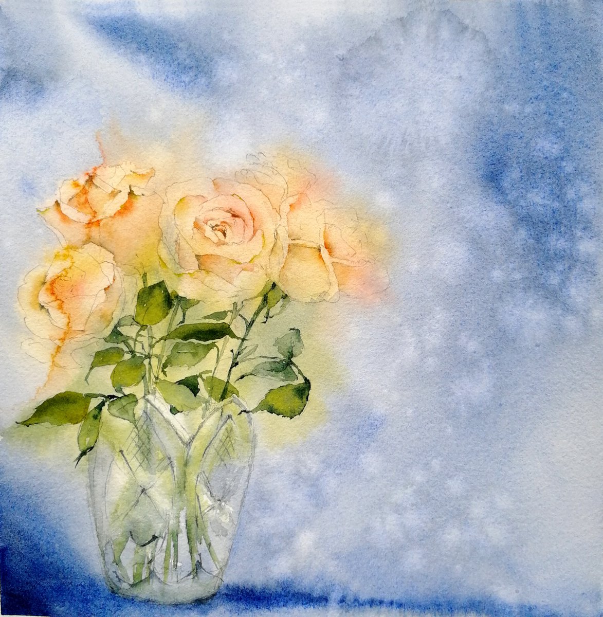 Roses painting by Marina Zhukova