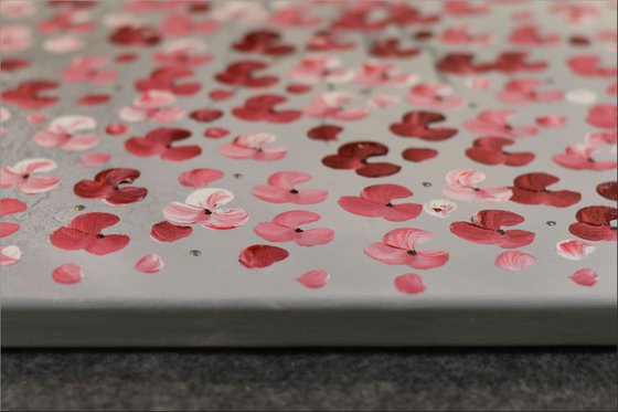Cherry Tree - Large acrylic abstract painting cherry blossoms nature painting canvas wall art