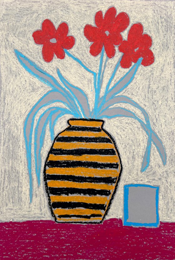 Vase with Red Flowers