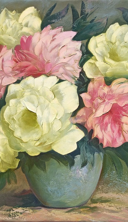 Peonies  in vase by Kamo Atoyan