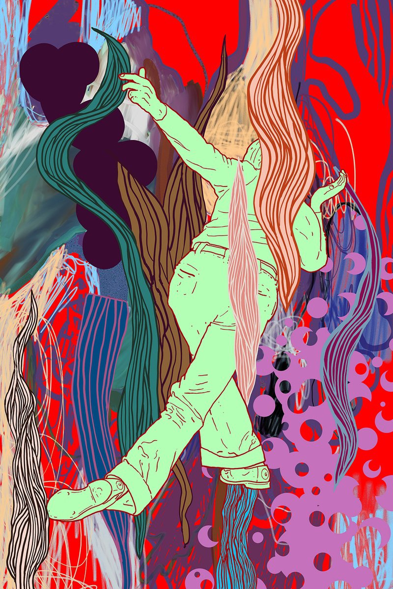 Abstract Portrait Giclee Print By Alasdair Willis, 16 X 23, Gutter Ball, Original Artwork