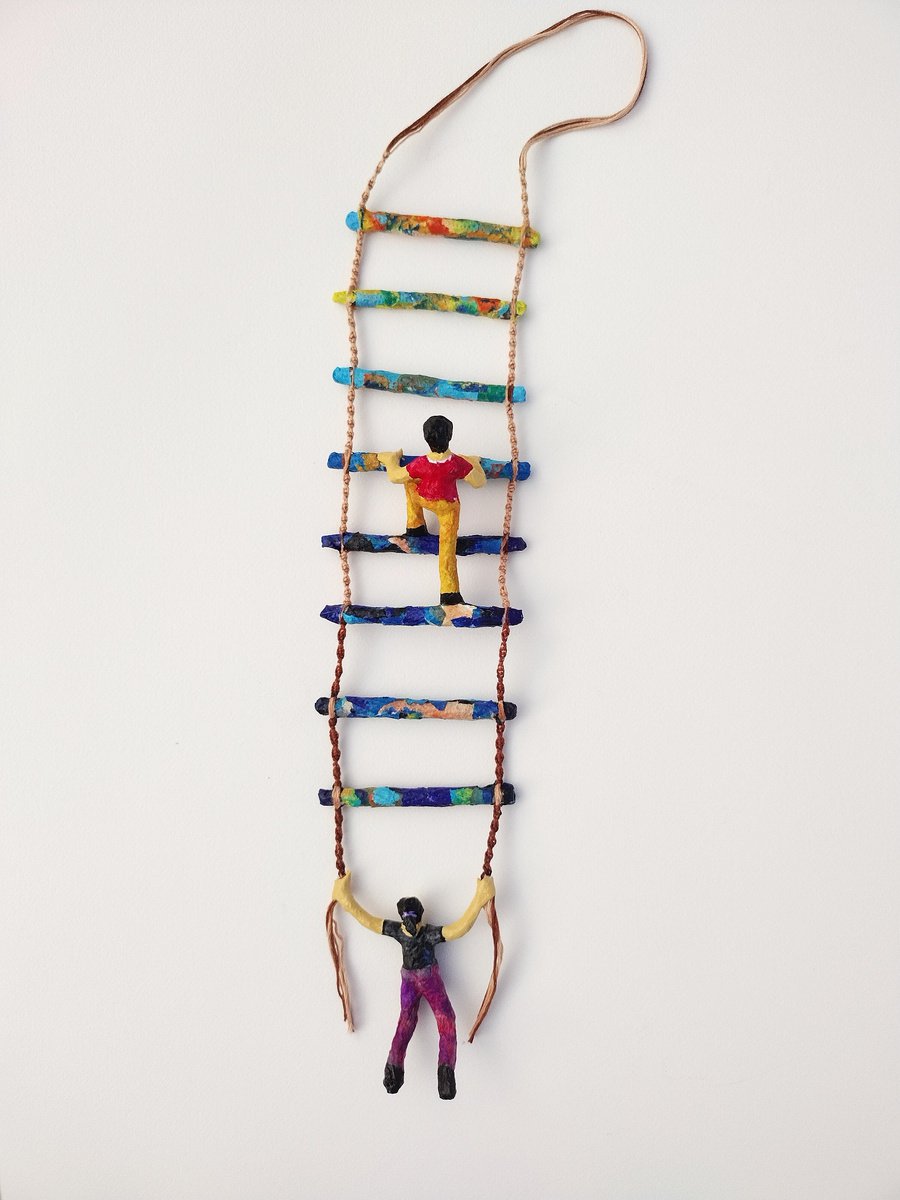 Climbing the ladder - Original Paper Sculpture by Shweta Mahajan
