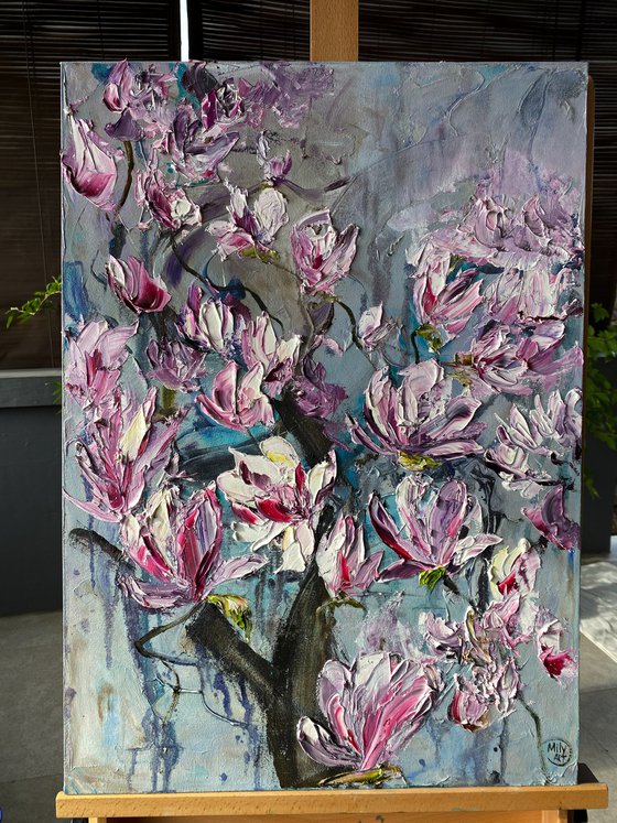 Magnolia Tree Oil Art