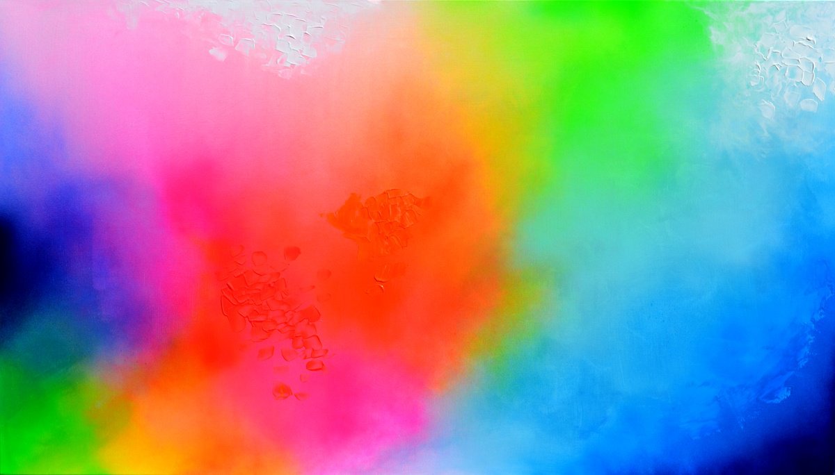 Organic Abstract Acrylic Painting By Soos Tiberiu, 55 X 31", Abstract Decorative Intensity, Original Artwork