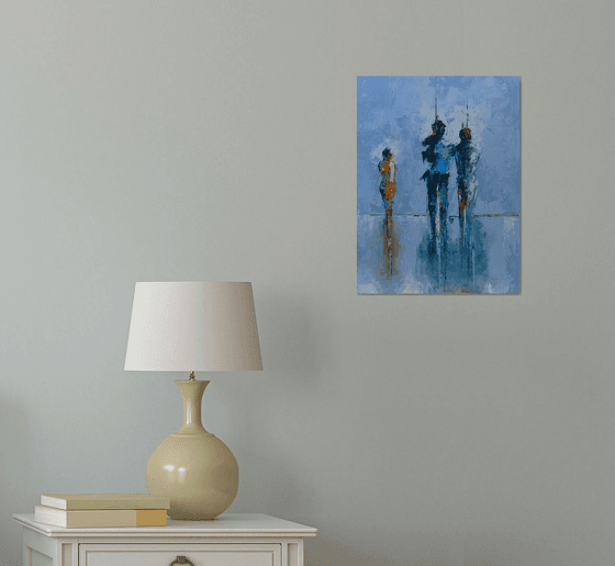 Abstract people figure. Figurative abstract art