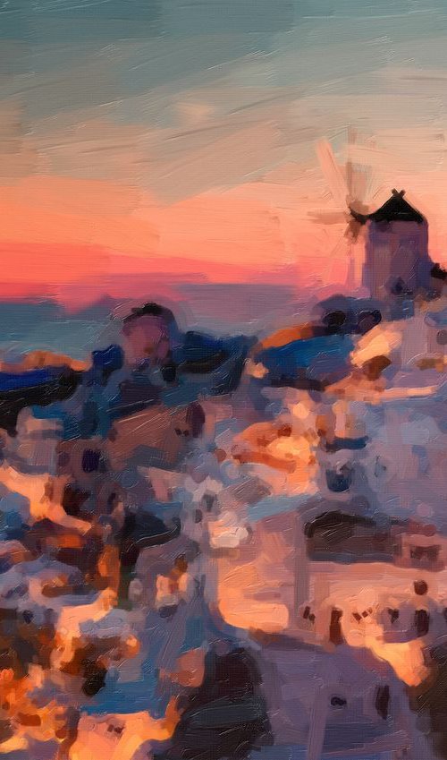 Santorini - sunset by Peter Moderdovsky