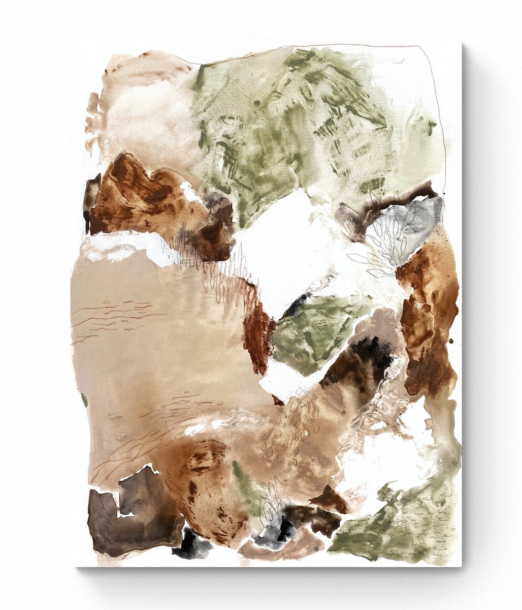 Abstract Painting By Cristina Dalla Valentina, 24 X 31, Piccole Terre 6, Original Artwork