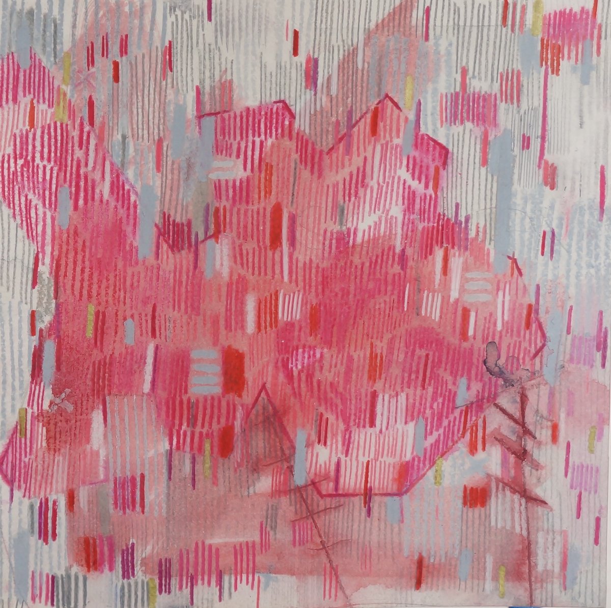 Abstract Painting By Anna Jannack, 12 X 12, Lines Xxx, Original Artwork