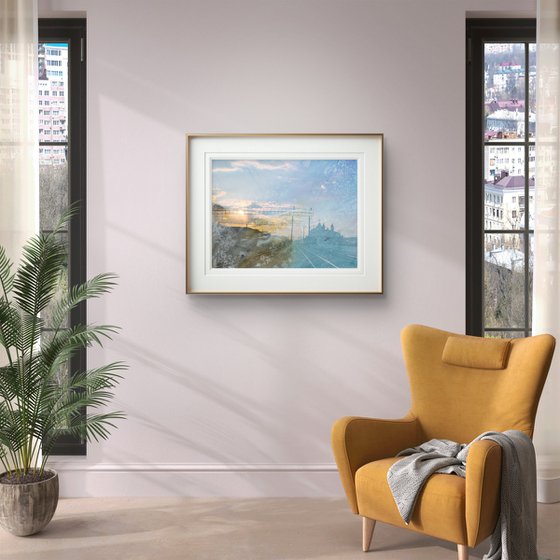 Sunrise Caramel sky Cityscape