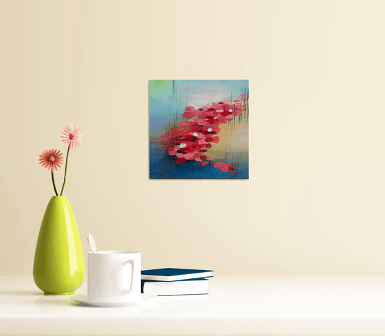 Water lilies !! Abstract !! Small Painting !! Mini Painting !!