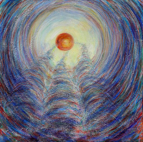 Toward The Light - Orange by Elizabeth Schurman