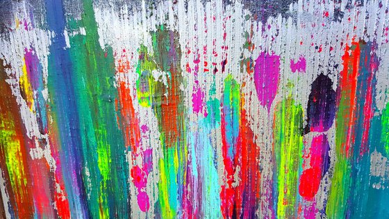 Days don't have to be gray - XL colorful abstract painting