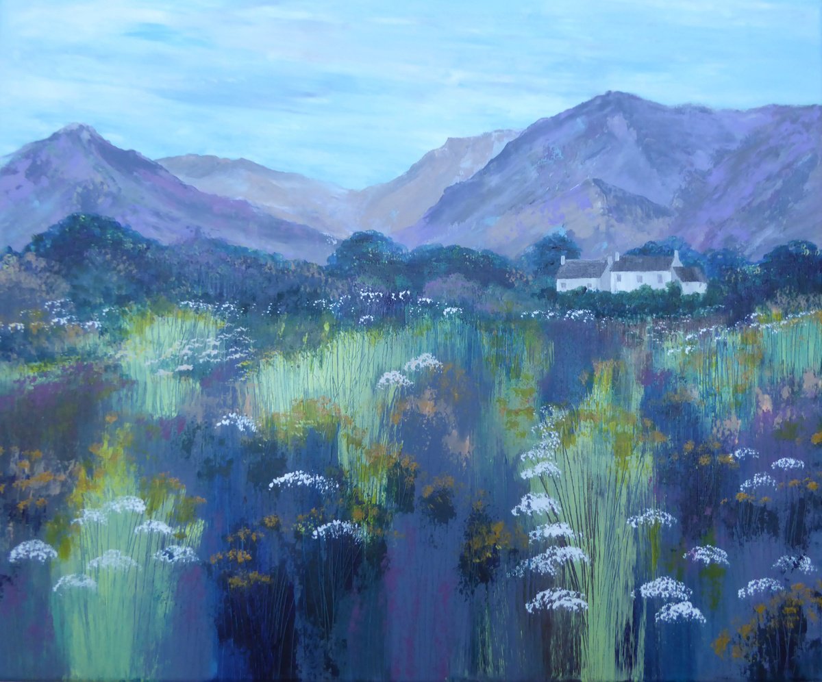 Landscape Acrylic Painting By Elaine Allender, 24 X 20, Lakeland Summer, Original Artwork