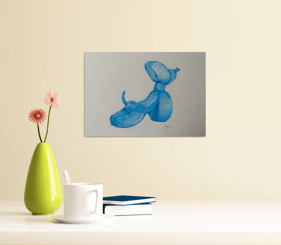 Blue balloon dog pencil drawing