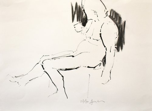 Study of a female Nude - Life Drawing No 623 by Ian McKay