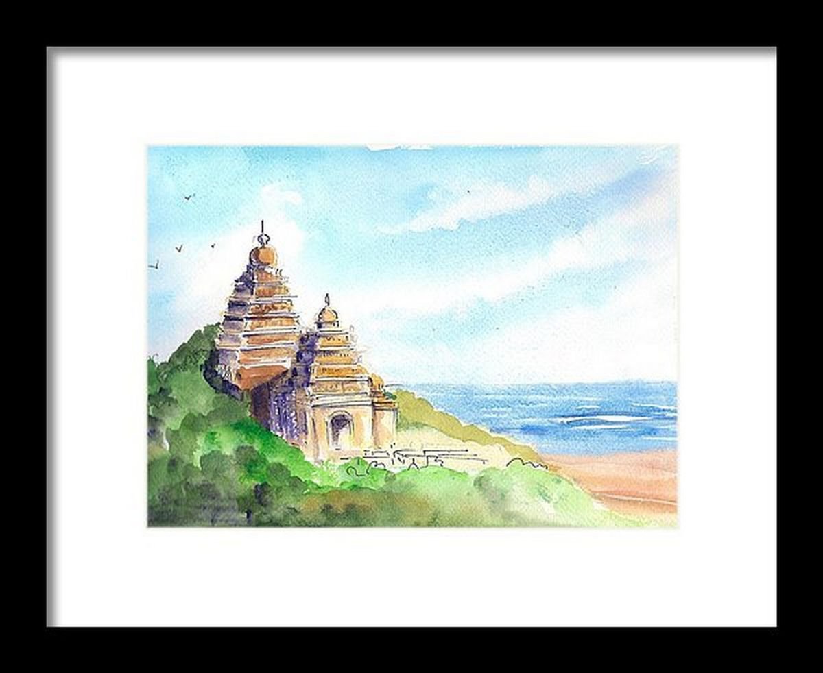 Seascape - Shore Temple of India 2  Size 10x 7 by Asha Shenoy