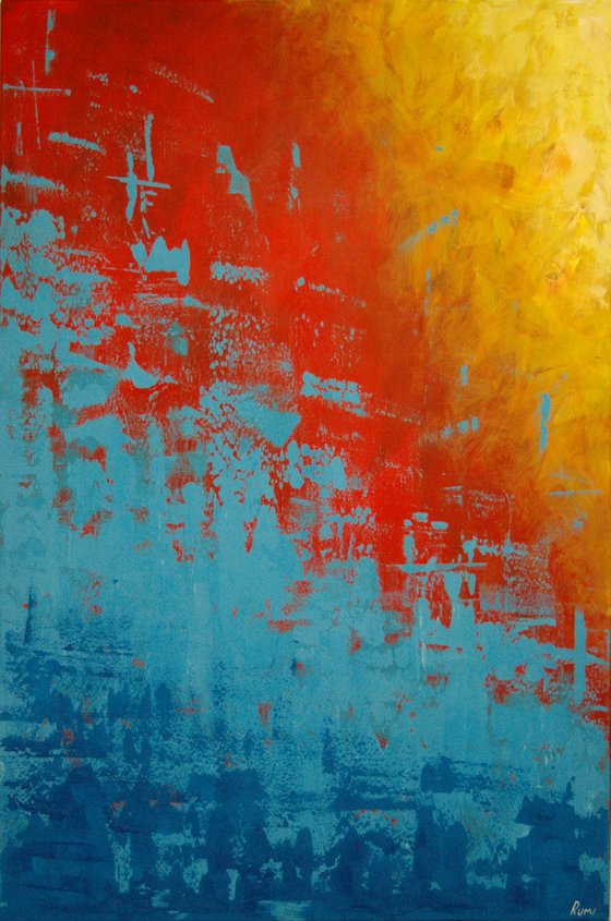 "Color Invasion". Original abstract painting. Large. 120 x 80 cm.