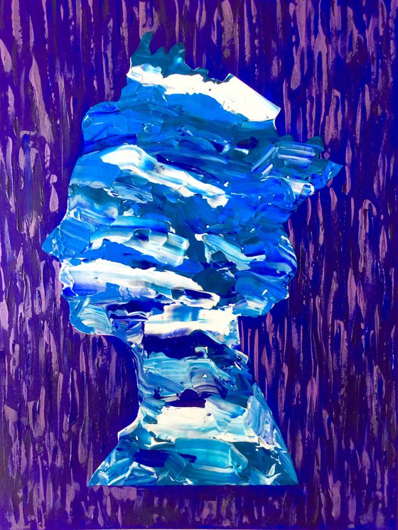 Queen #46on  deep blue  PAINTING INSPIRED BY QUEEN ELIZABETH PORTRAIT