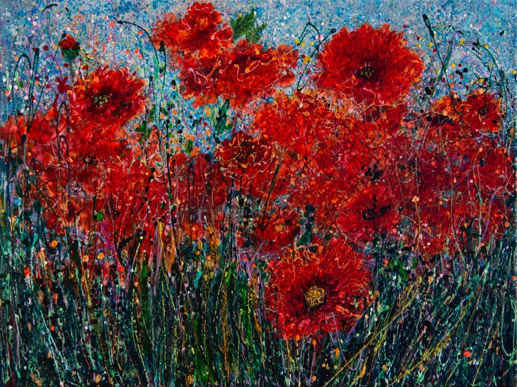 Poppy Against The Sky 2 Abstract Painting 24 Artfinder