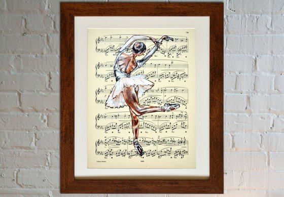 Ballerina XLIX- Vintage Music Page, GIFT idea