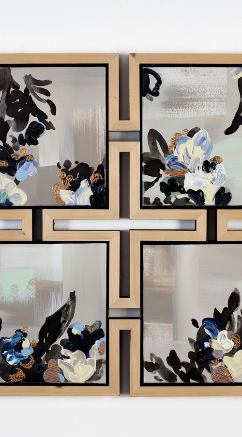Lingering Davana Quadriptych by Novi Lim
