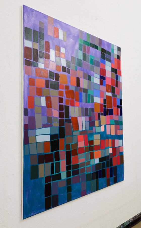 Squares / Turquoise Purple Orange