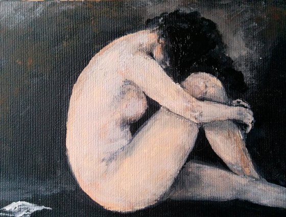 Small Sketch of Nude with Bowed Head