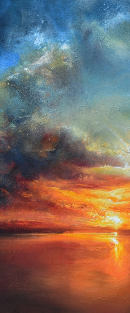 " Evening Vibes " Large painting W 110x H 110 cm by Ivan  Grozdanovski