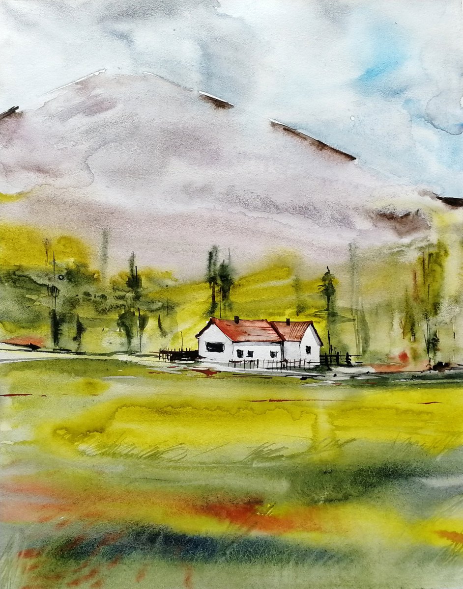 Mountain watercolor by Marina Zhukova