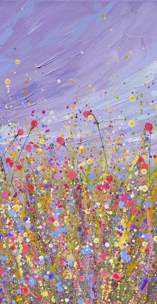 Lavender Haze Garden - Floral Painting by Olga Tkachyk