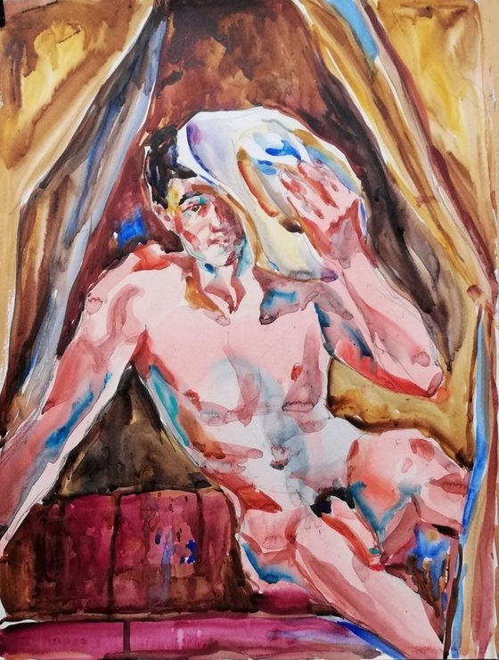 Male Nude with Hat