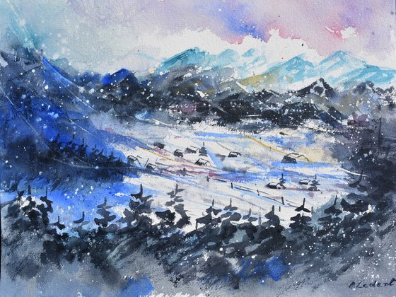 In the mountains  watercolor