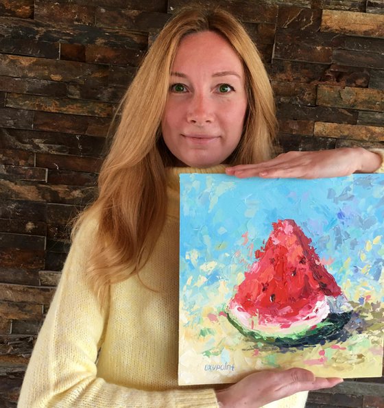 "A slice of watermelon"