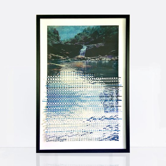 waterfall - photographic weaving with recycled paper