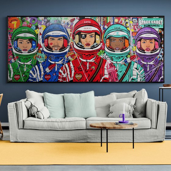 The 5th Element - Cadets 240cm x 100cm Space Cadets Textured Urban Pop Art