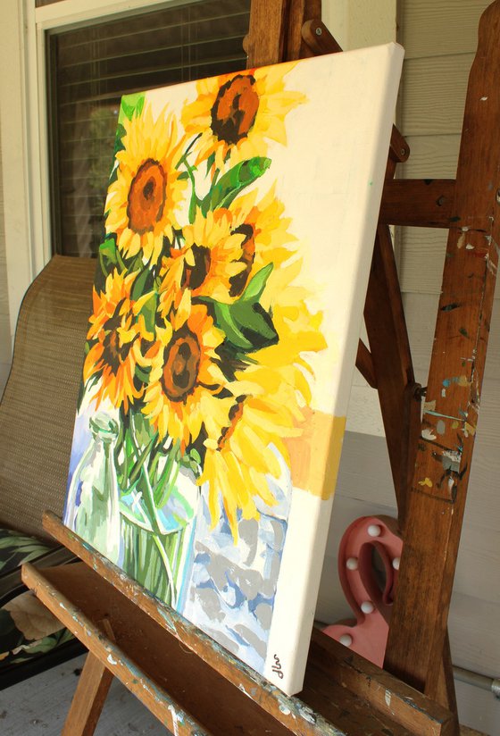 Sunflowers in Glass