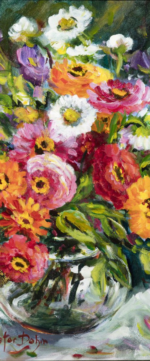 Zinnias III by Ingrid Dohm