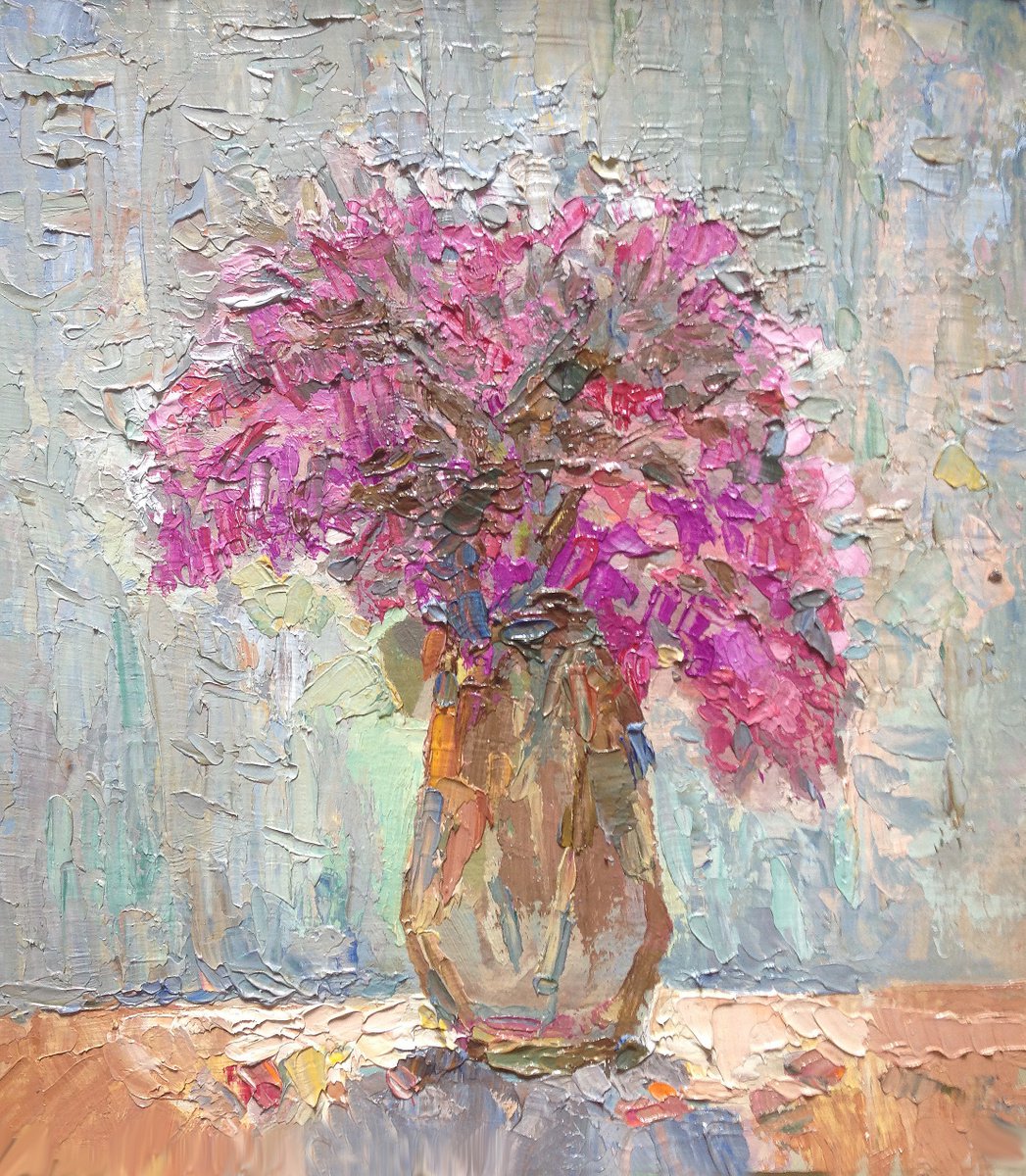 Lilac Flowers oil painting by Roman Sergienko