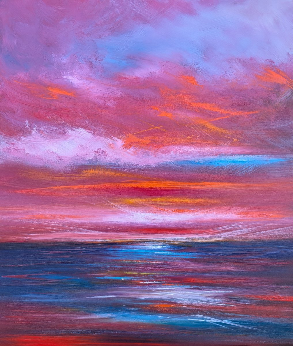 Impressionistic Landscape Acrylic Painting By Mel Graham, 24 X 28", Ocean