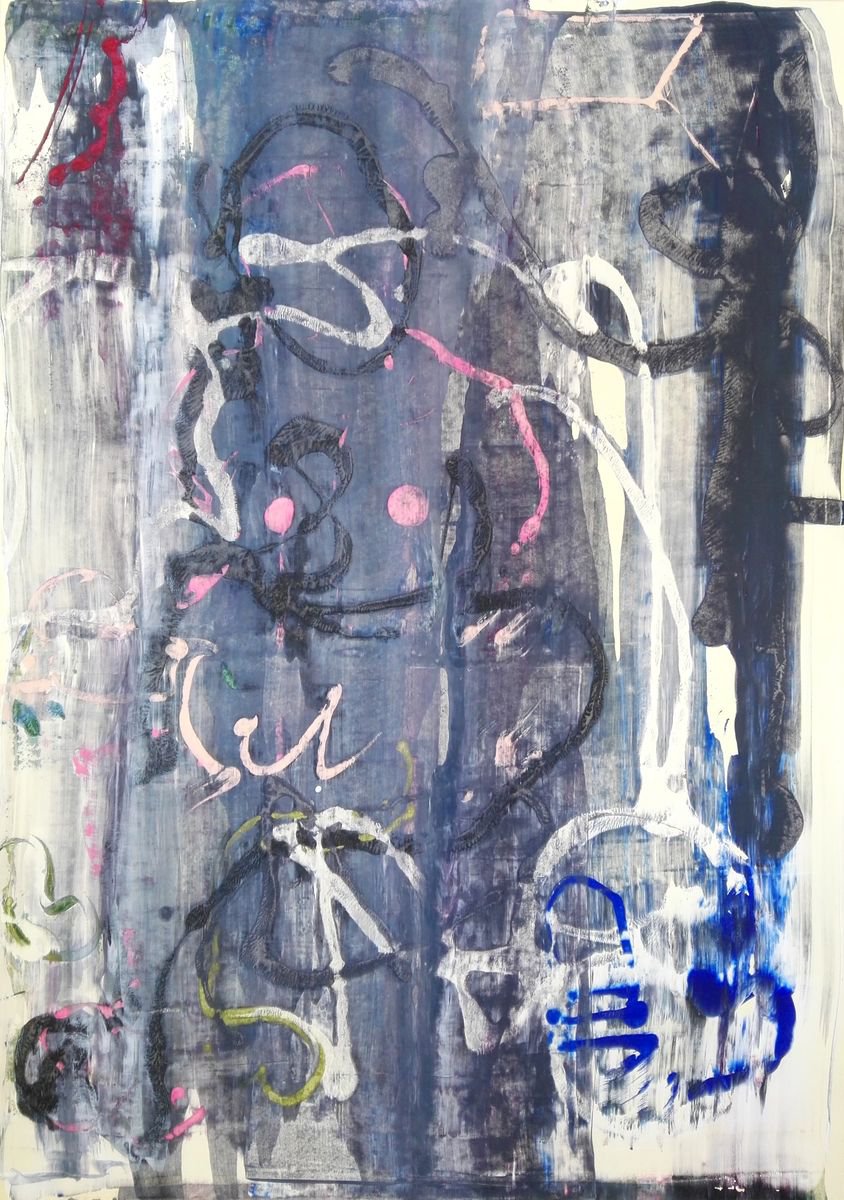 Surrealistic Animal Acrylic Painting By Stefano Mazzolini, 28 X 39", Qgftac2, Original Artwork