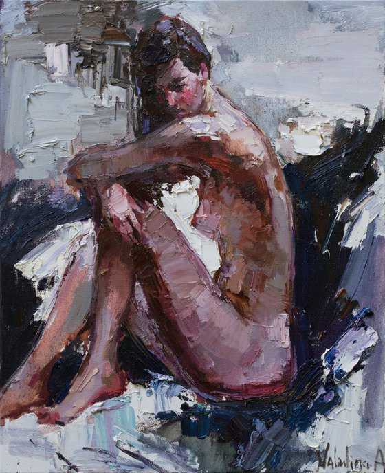 Nude woman  original oil painting