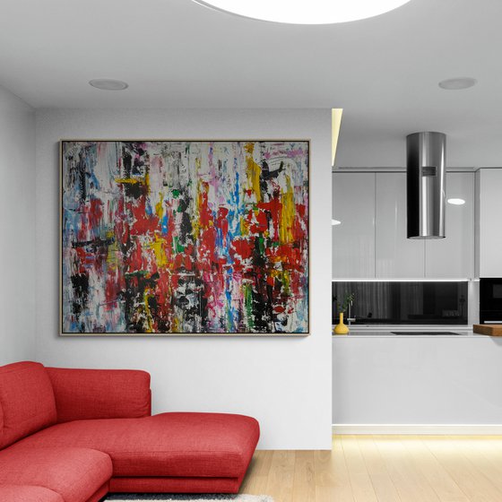 Onyto (XXXL) - Large Abstract Painting (H)150x(W)190 cm.