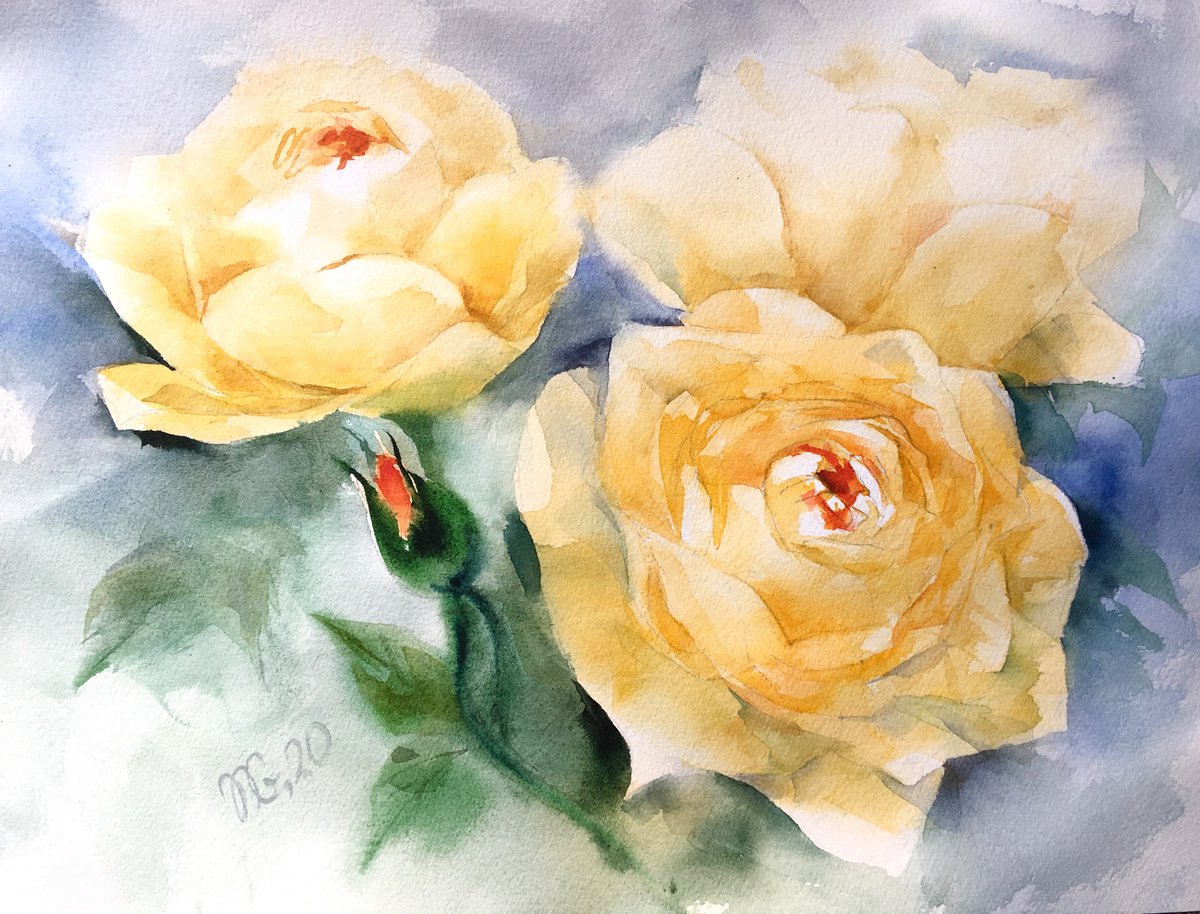 Delicate roses by Natalia Galnbek