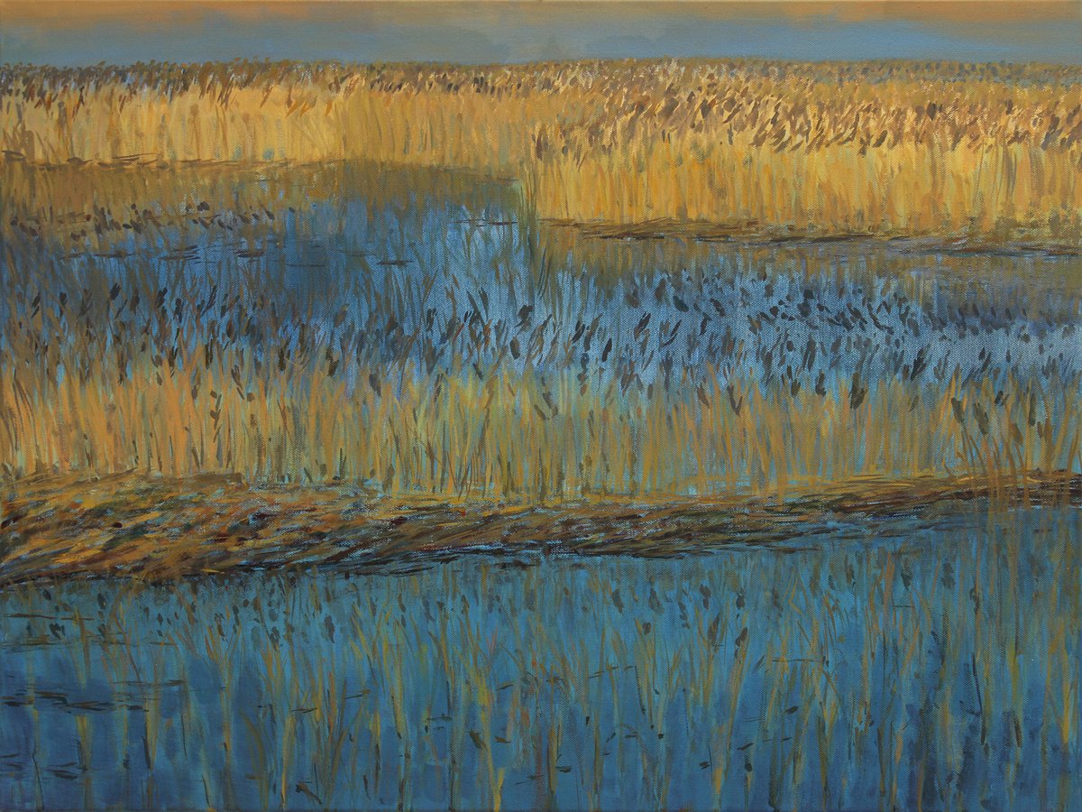 A Multitude of Grasses - Mnosica trav, 2021, acrylic on canvas, 60 x 80 cm by Alenka Koderman