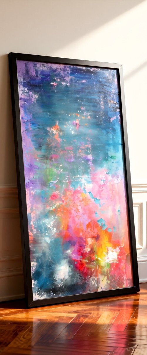 Brutalist Seascape Sunset - Large Abstract by Soos Tiberiu