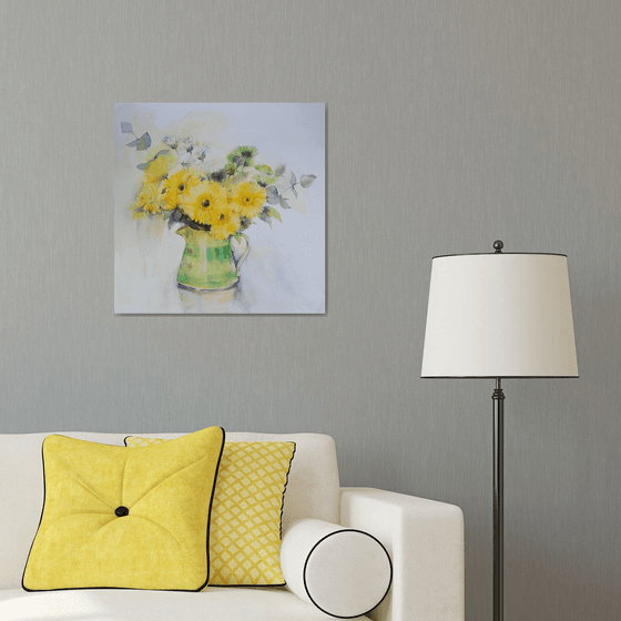 Yellow Gerberas and Chrysanthemums