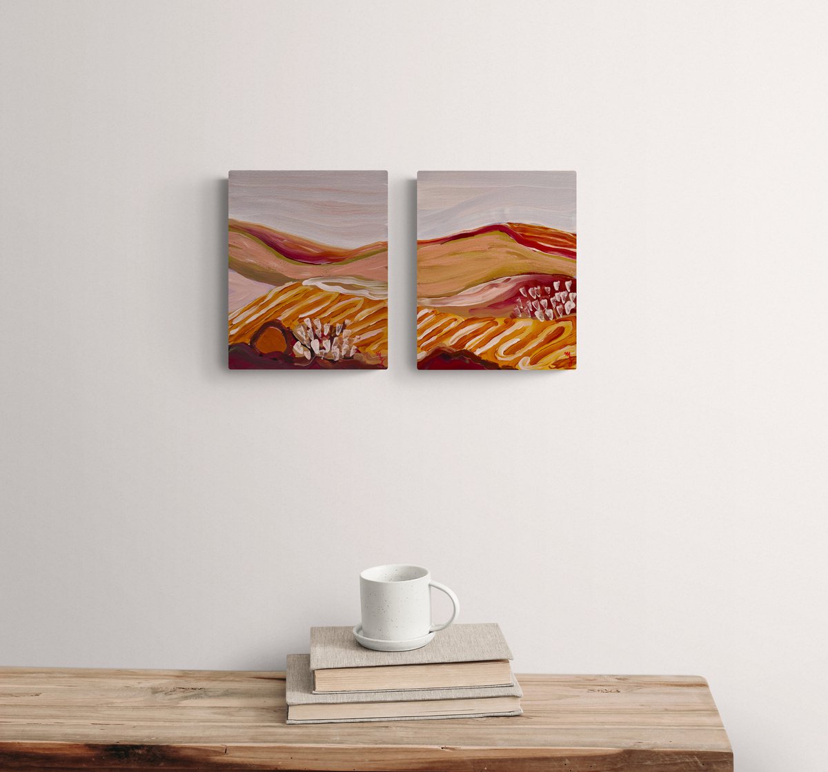 Chase The Hills - Diptych by Maria Al Zoubi